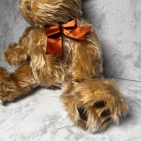 Furry Brown Stuffed Bunny Plush. Approx 10" tall. - Picture 5 of 8